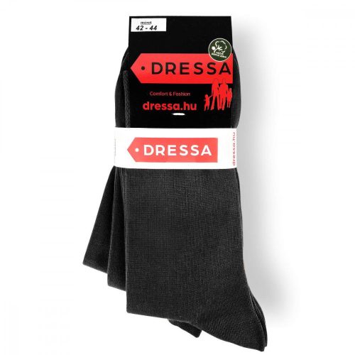 Dressa Elastico egyszínű pamut zokni csomag - 3 pár sötétszürke