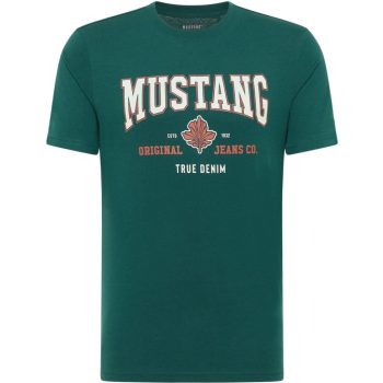 MUSTANG ALEX C PRINT sötétzöld Férfi póló