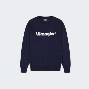 WRANGLER LOGO CREW SWEATSHIRT navy Férfi pulóver 