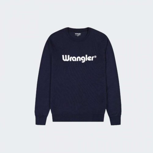 WRANGLER LOGO CREW SWEATSHIRT navy Férfi pulóver 
