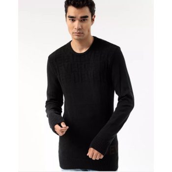 DEVERGO Férfi kötött pulóver fekete