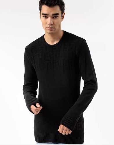 DEVERGO Férfi kötött pulóver fekete