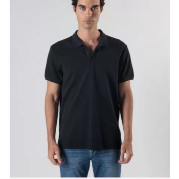 DEVERGO férfi galléros pique póló fekete