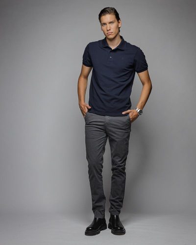 DEVERGO "4054" Férfi galléros póló kék