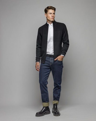 DEVERGO Férfi zipzáras felső fekete