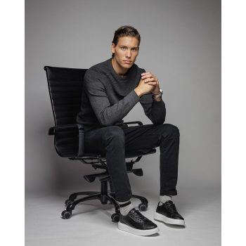 DEVERGO "6026" fekete Férfi kötött pulóver