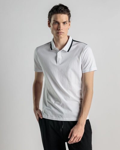 DEVERGO "4030" fehér Férfi galléros póló