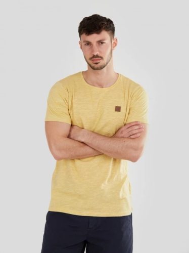 FUNDANGO JAGGY STRUCTURED T-SHIRT sárga Férfi póló