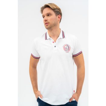 BUDMIL Modern Fitt Galléros póló fehér