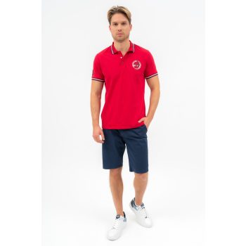 BUDMIL Modern Fitt Galléros póló piros