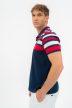 BUDMIL Regular Fit Galléros póló s.kék - fehér - csíkoss.kék