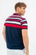 BUDMIL Regular Fit Galléros póló s.kék - fehér - csíkoss.kék
