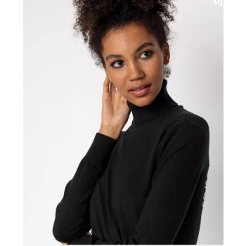 DEVERGO "6513" Női kötött garbó fekete