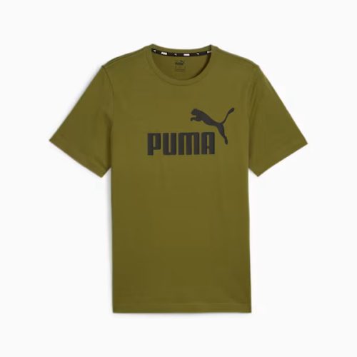 PUMA ESS LOGO TEE olive green Férfi póló