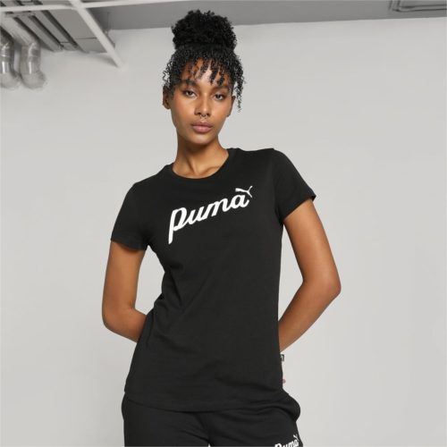 PUMA ESS+ SCRIPT TEE black Női póló