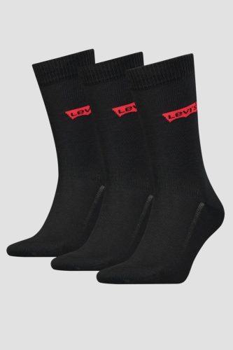 LEVIS REGULAR CUT BATWING 3P black Unisex zokni