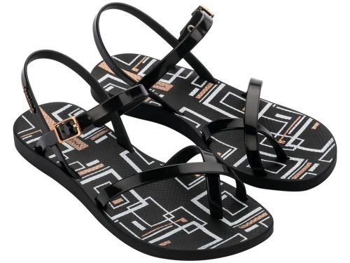 IPANEMA FASHION SANDAL VIII black/white/bronze Női szandál