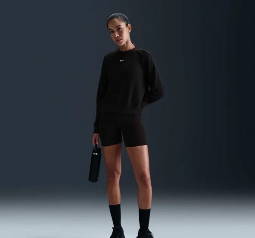 NIKE W NK ONE DF CREW HBR TT black Női pulóver