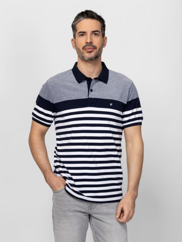 HEAVY TOOLS DORSO navy Férfi galléros póló