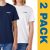 WRANGLER 2PACK SIGN OFF TEE REAL navy-white Férfi póló csomag