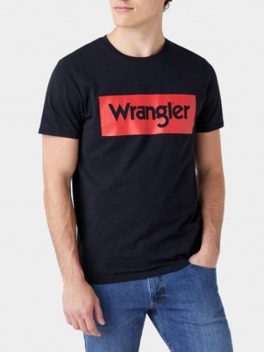 WRANGLER LOGO TEE faded black Férfi póló 